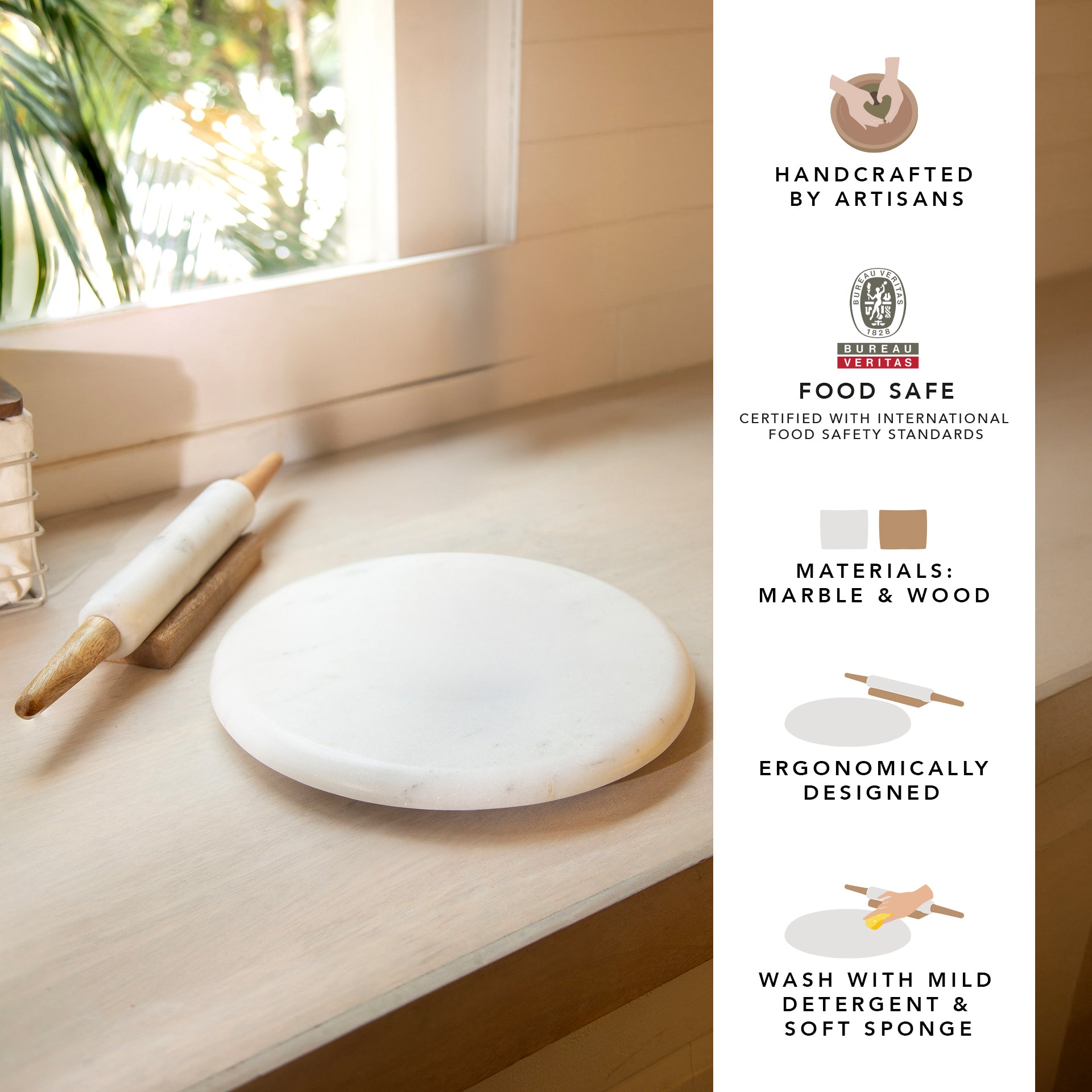 Marble Set of 2 White
