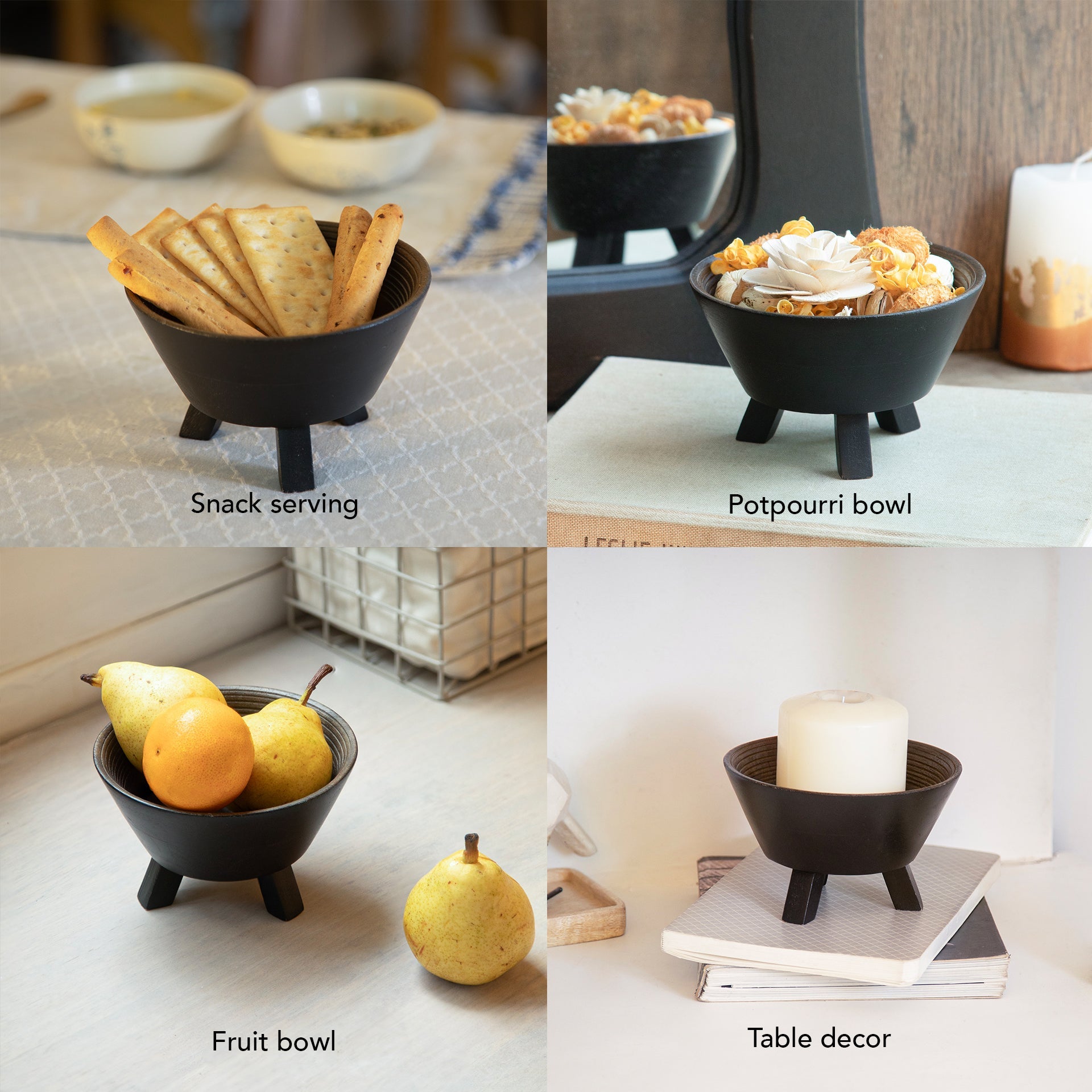Tri Legged Round Bowl - Small