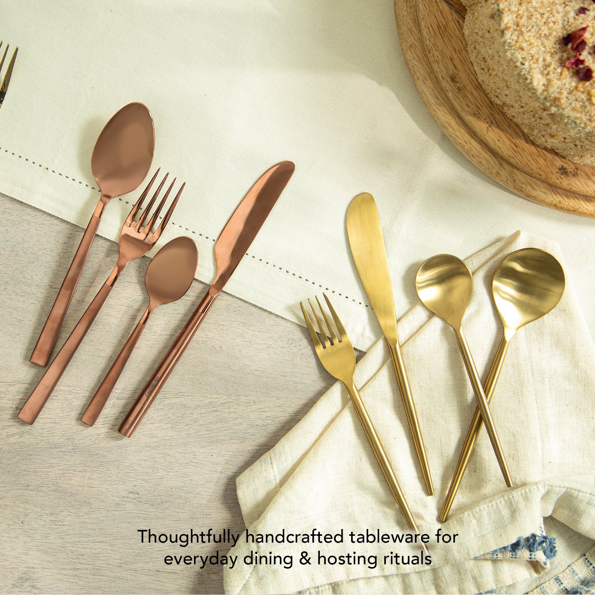 Rose Gold Stainless Steel Cutlery Set of 4