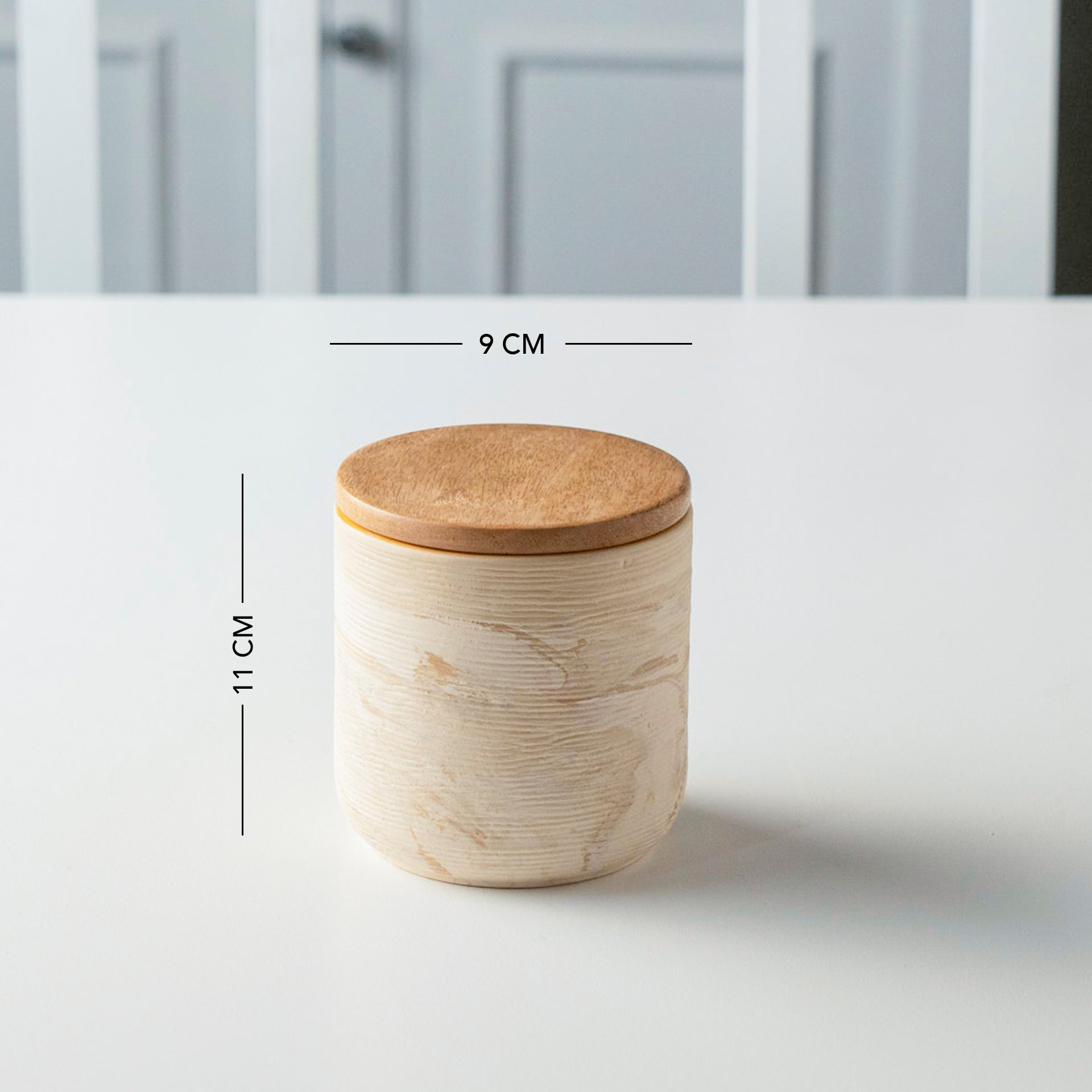 Ceramic Jar with Wooden Lid - Small