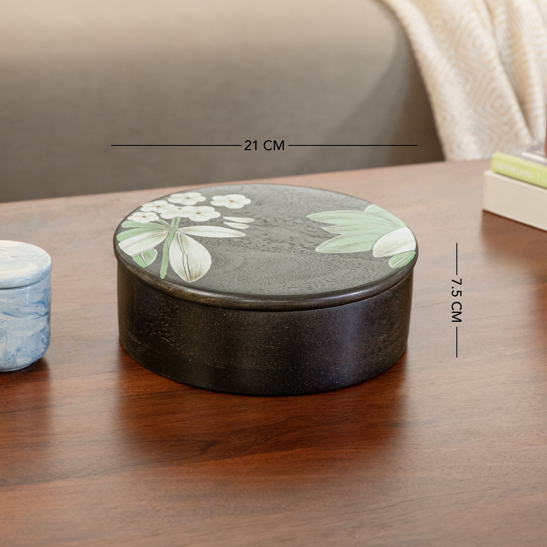 Hand-Painted Floral Wooden Roti Box