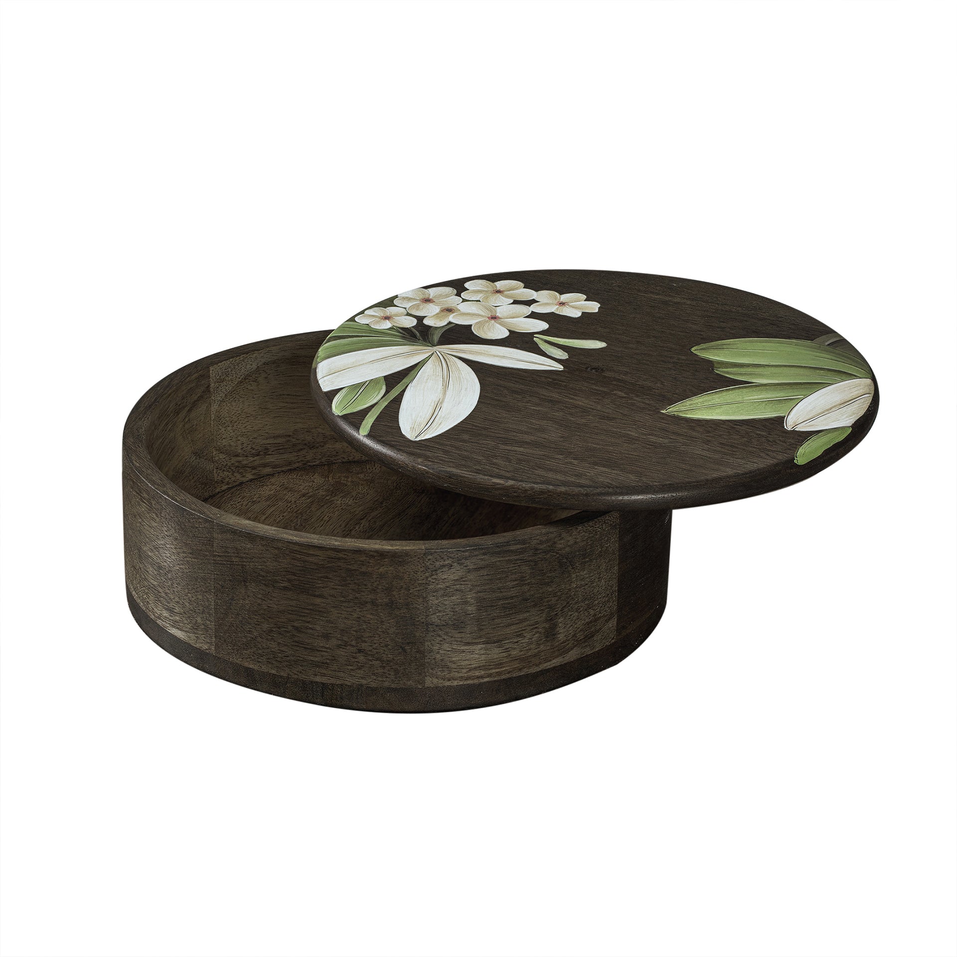 Boîte à Roti en Bois Peinte à la Main Motif Floral