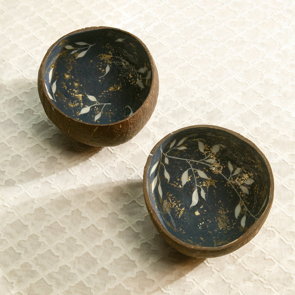 Lot de 2 bols en noix de coco Nuits d'Hiver