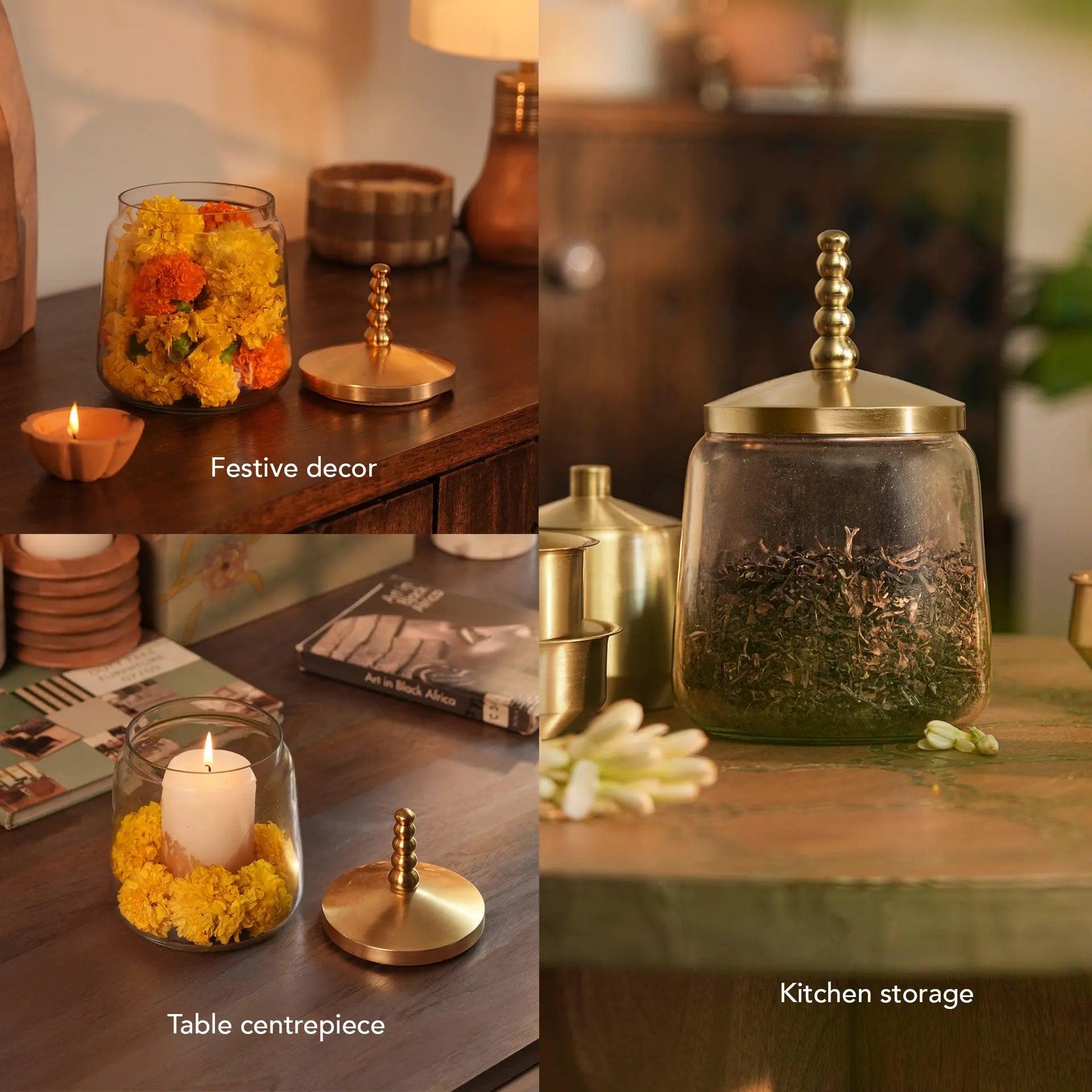 Dome Glass Jar with Metal Lid - Small