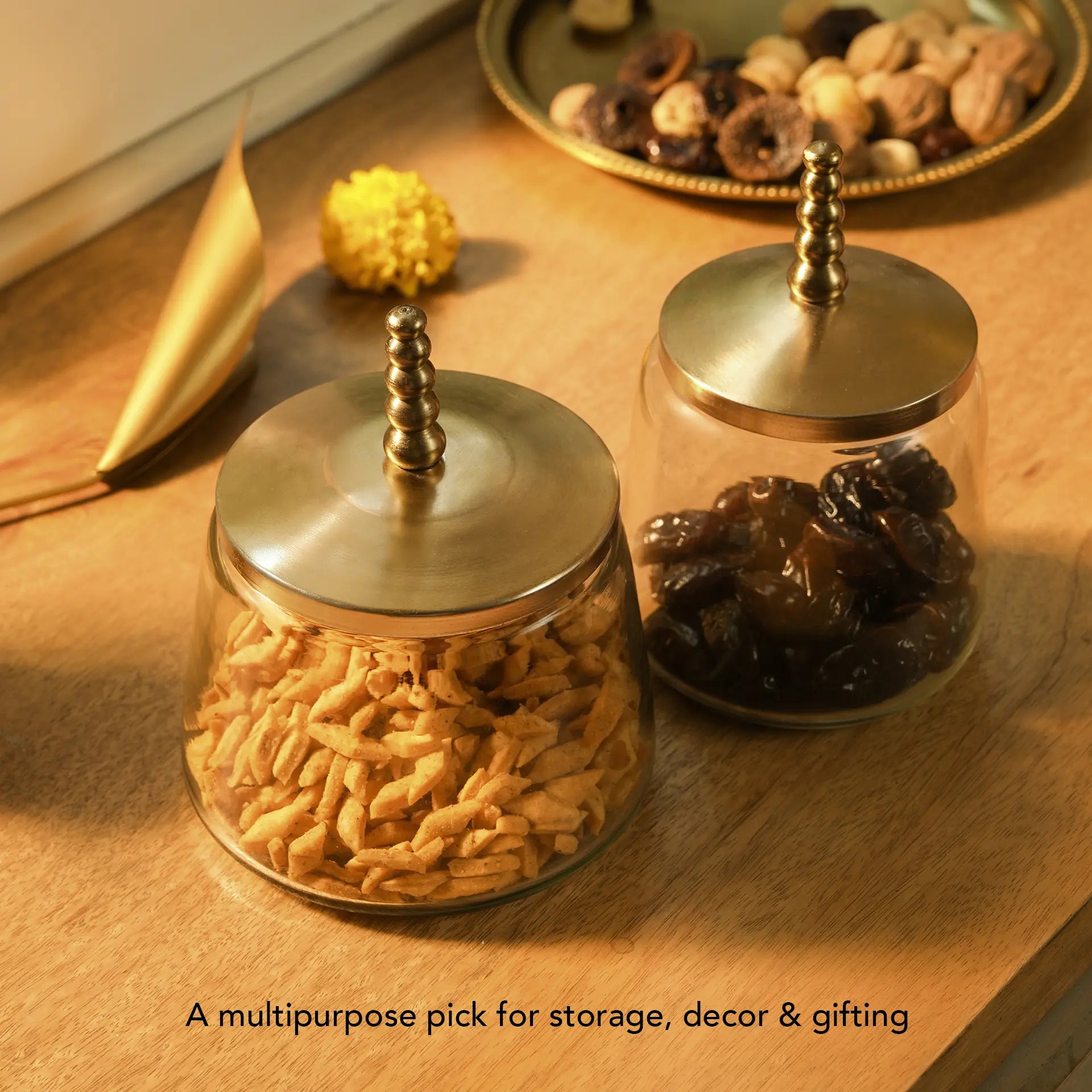 Dome Glass Jar with Metal Lid - Small