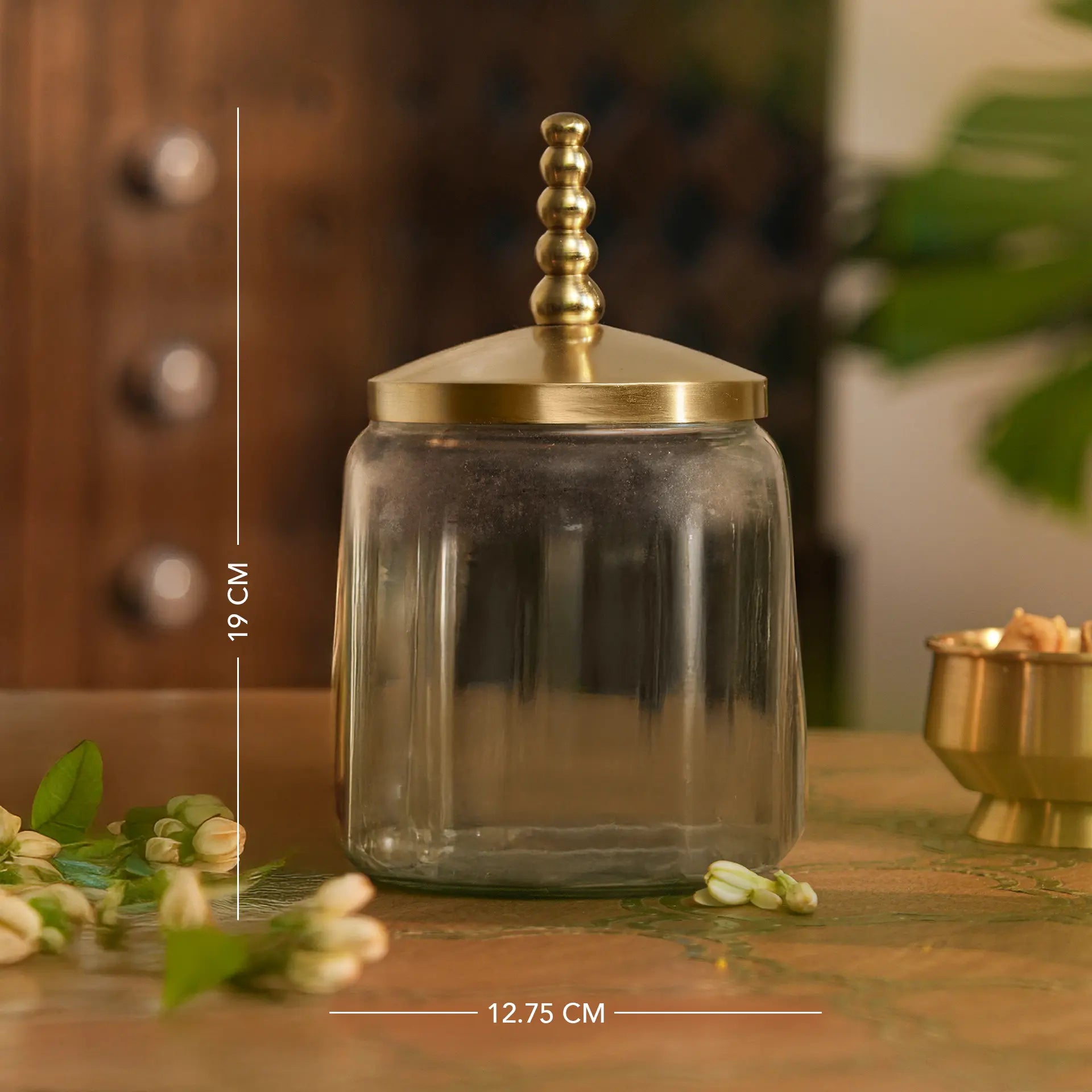 Dome Glass Jar with Metal Lid - Small