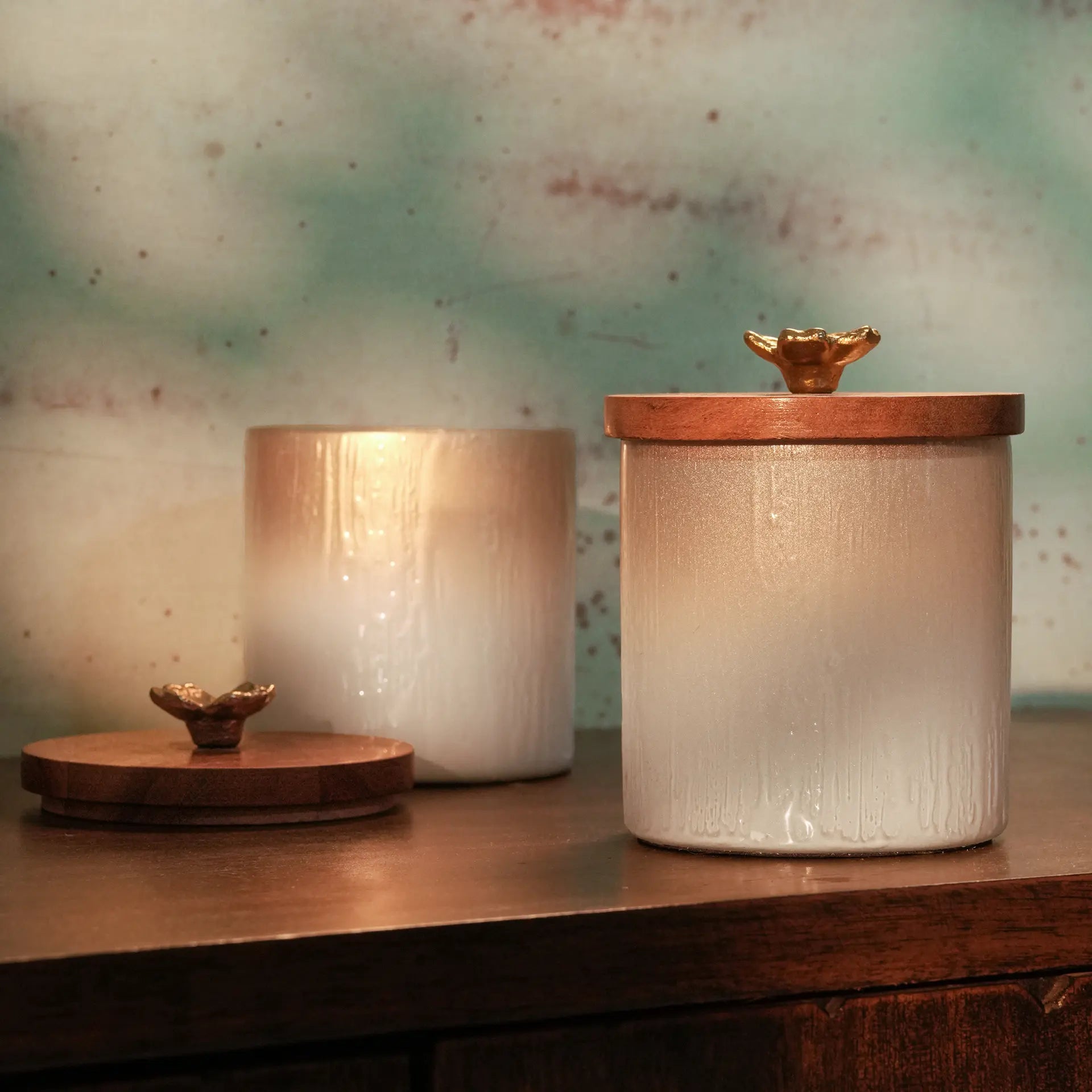 Floral Glass Jar Small - Set of 2