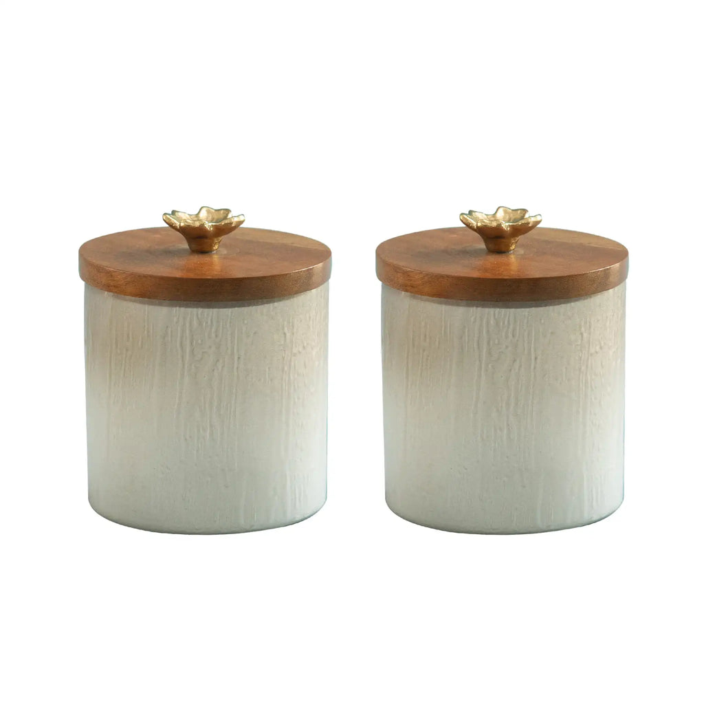 Pot en verre floral petit - Lot de 2