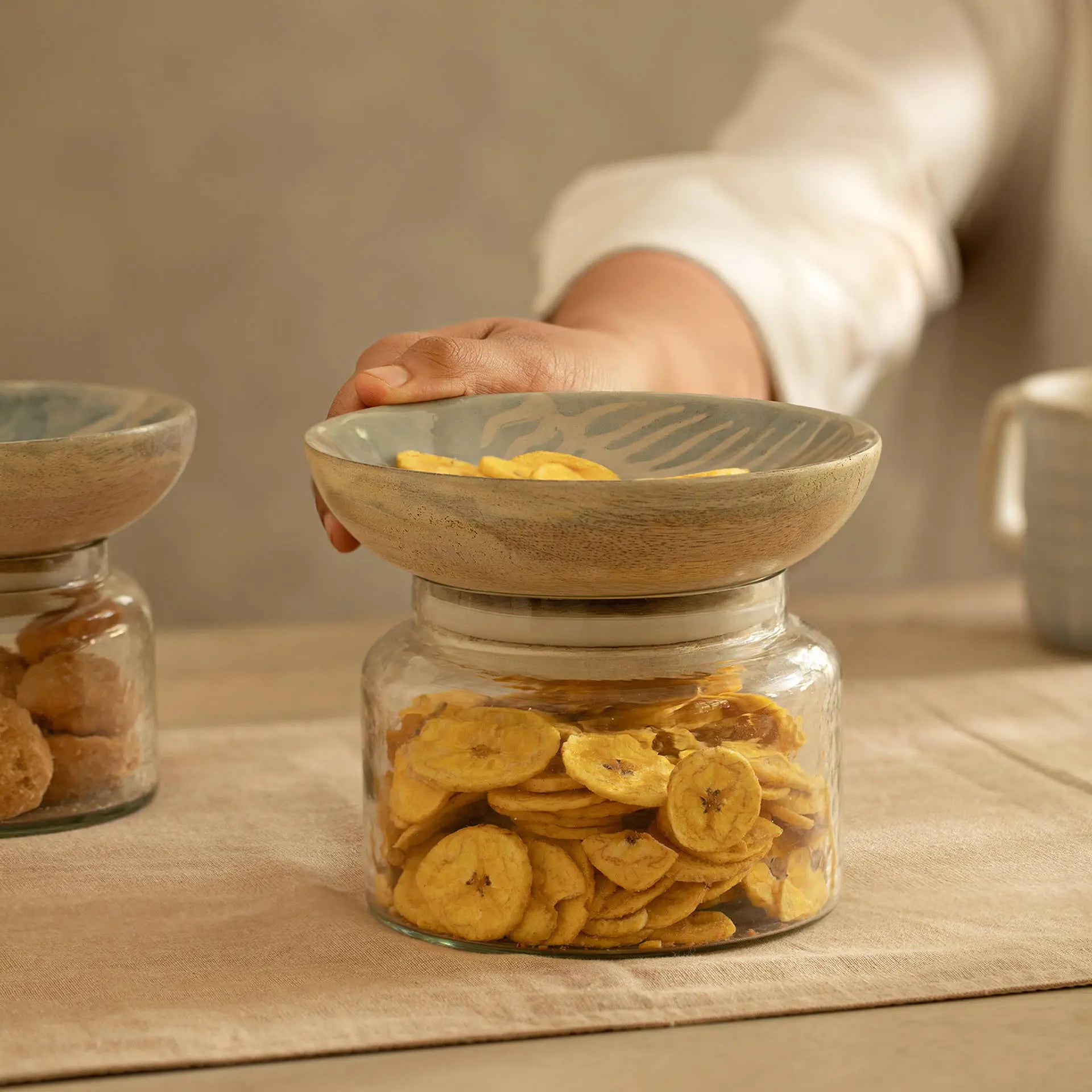 Glass Nut Bowl Jar - Large