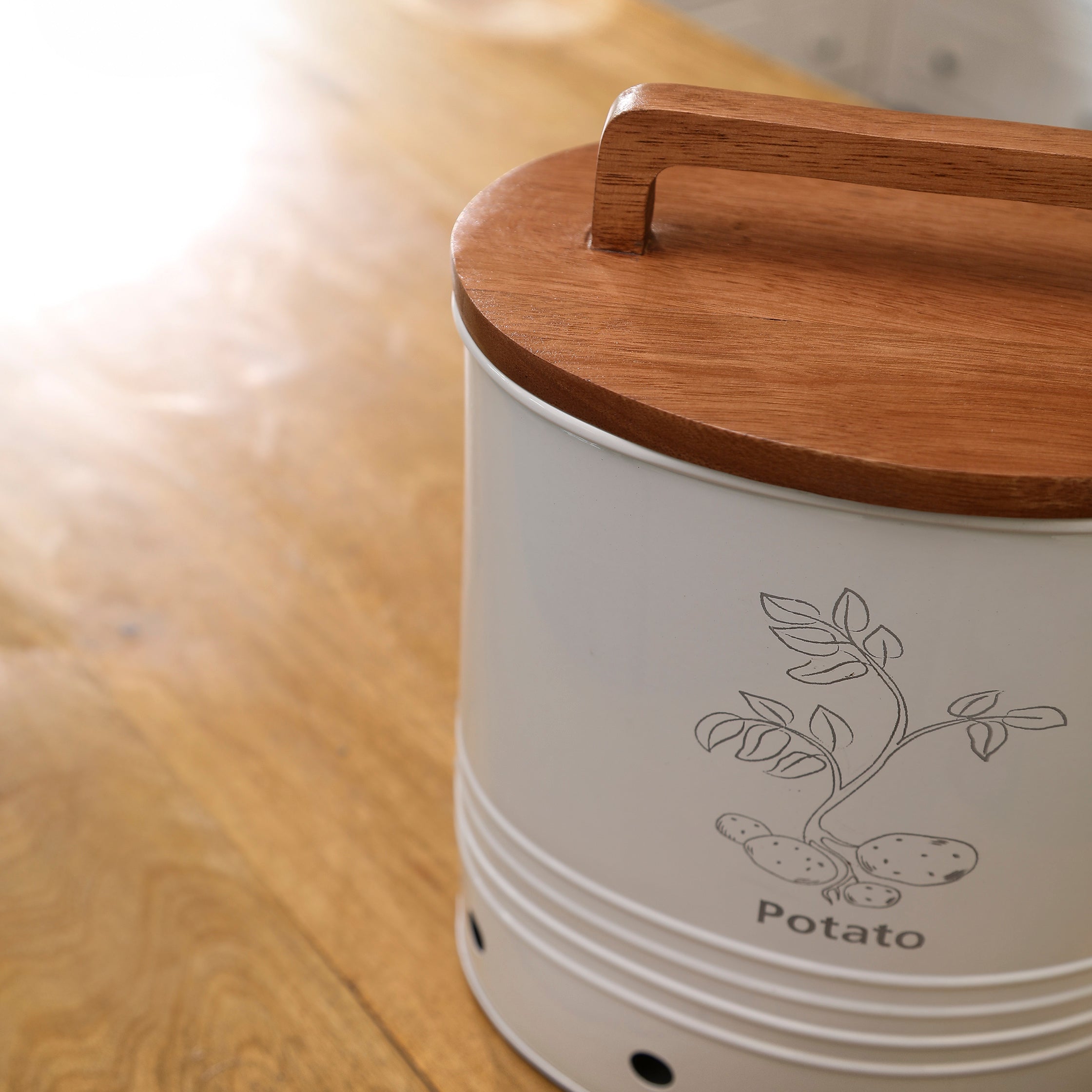 Baril de Stockage de Pommes de Terre avec Couvercle en Bois