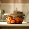 Panier en fil de fer fuselé, marron charbon
