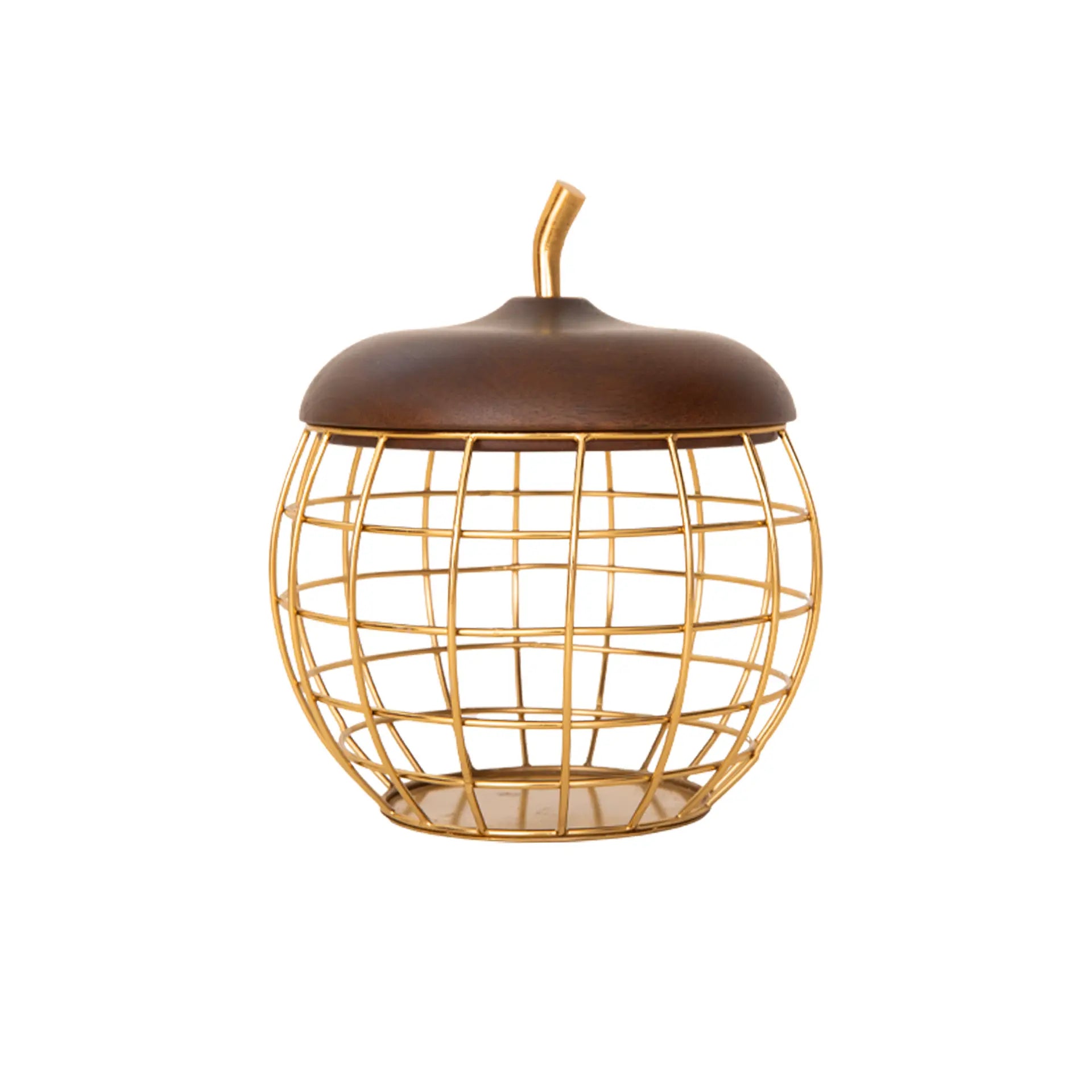 Panier en métal Poire avec couvercle en bois