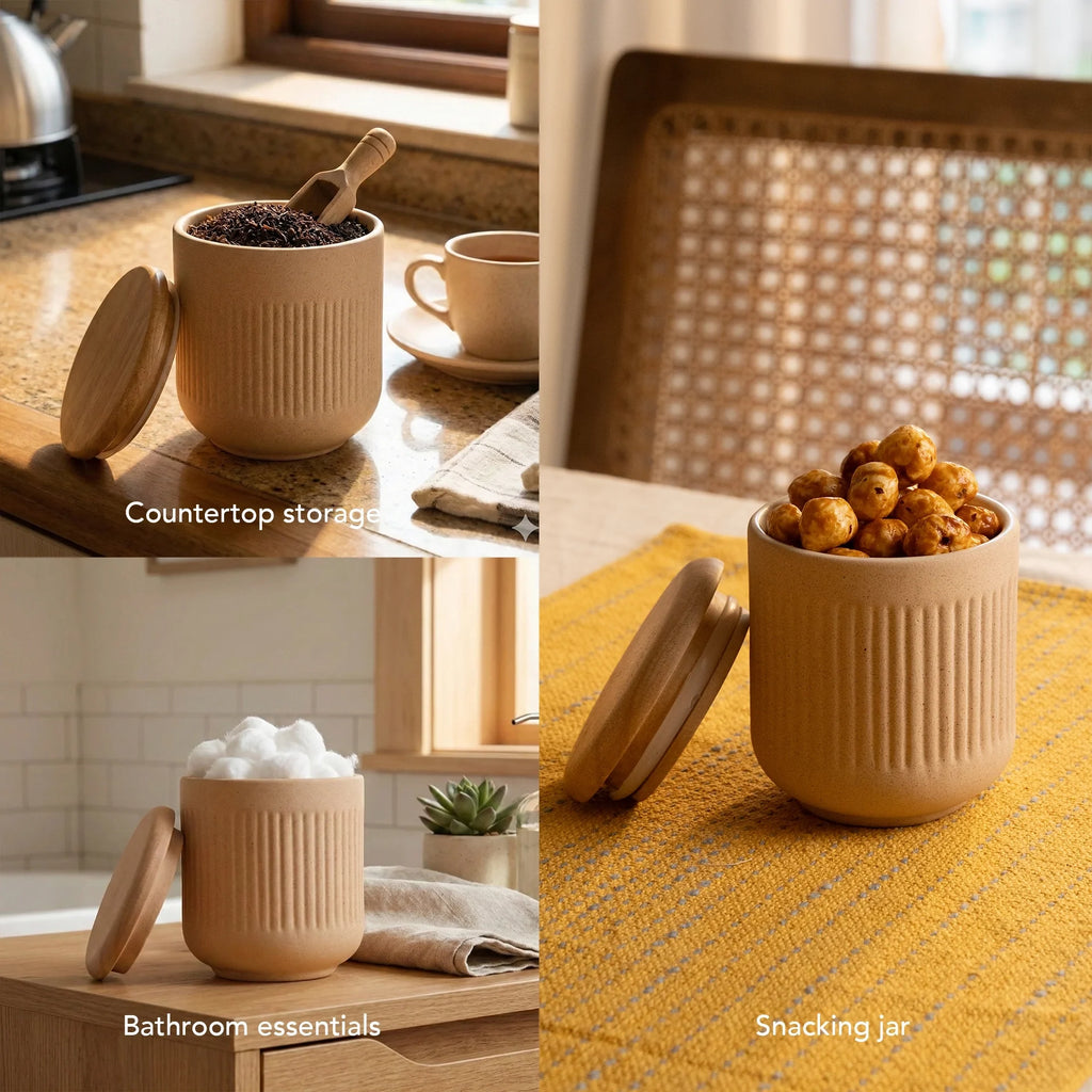 Pot en Céramique Beige Classique - Grand