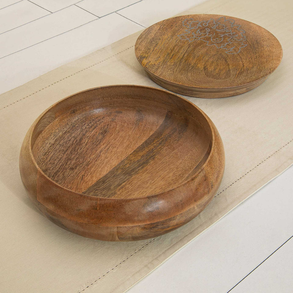 Boîte à Roti en Bois de Mangue Sculpté