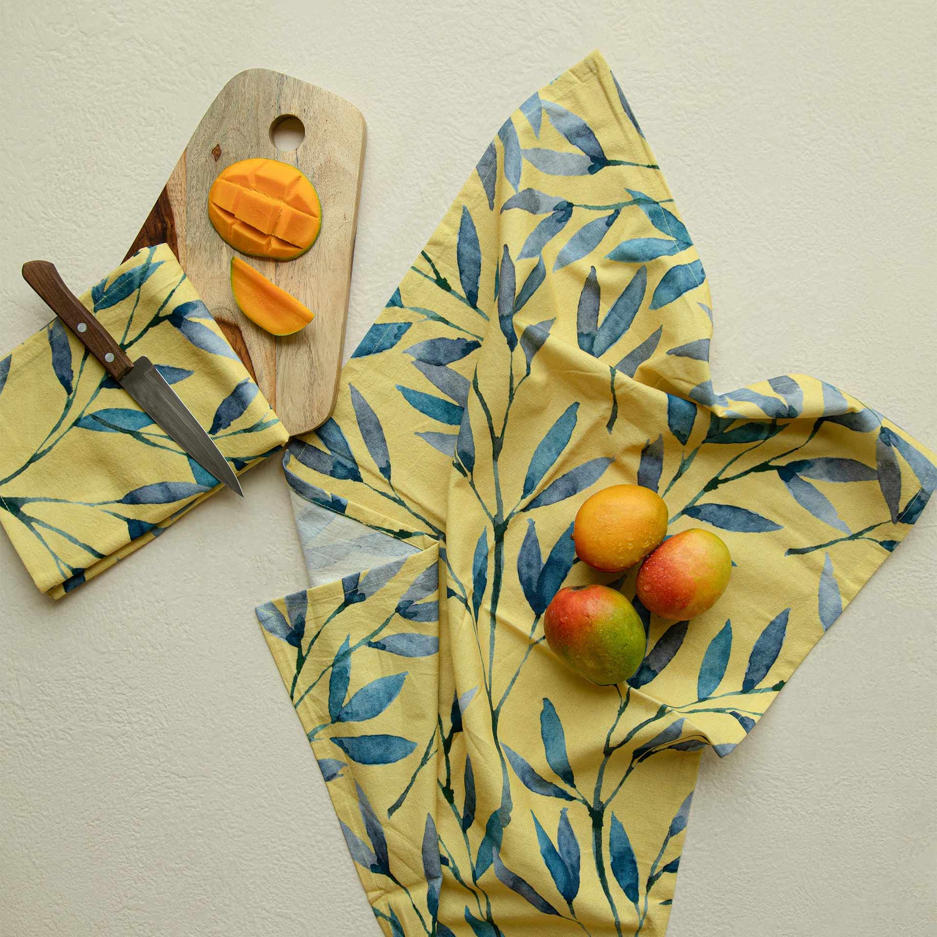 Floral Cotton Dish Towel Set of 2