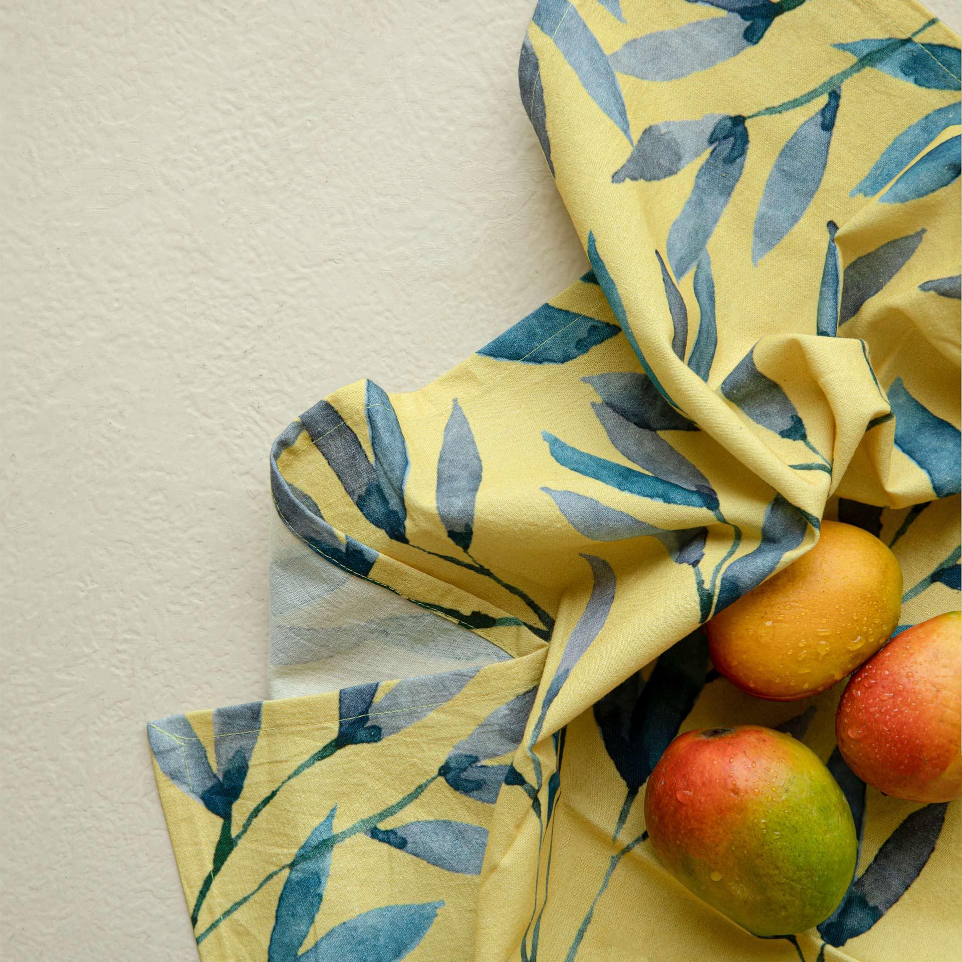 Floral Cotton Dish Towel Set of 2