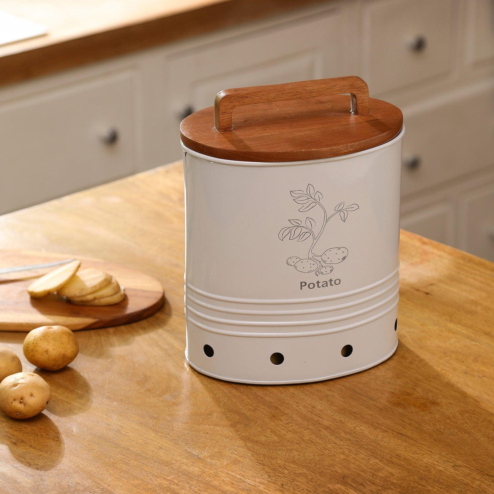 Potato Storage Barrel with Wooden Lid