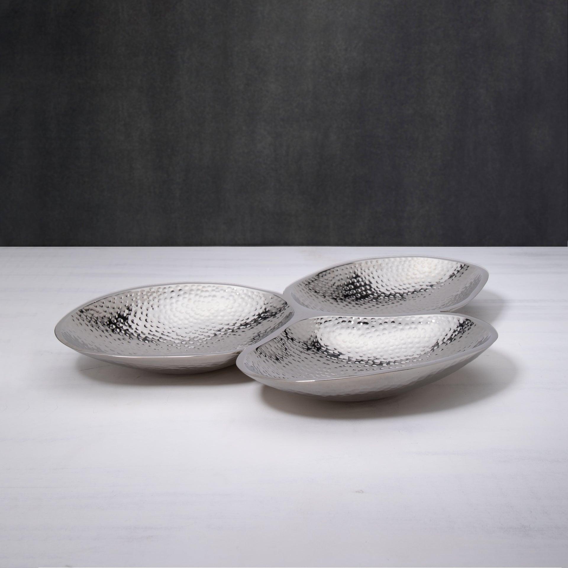 Silver Triple Metal Platter