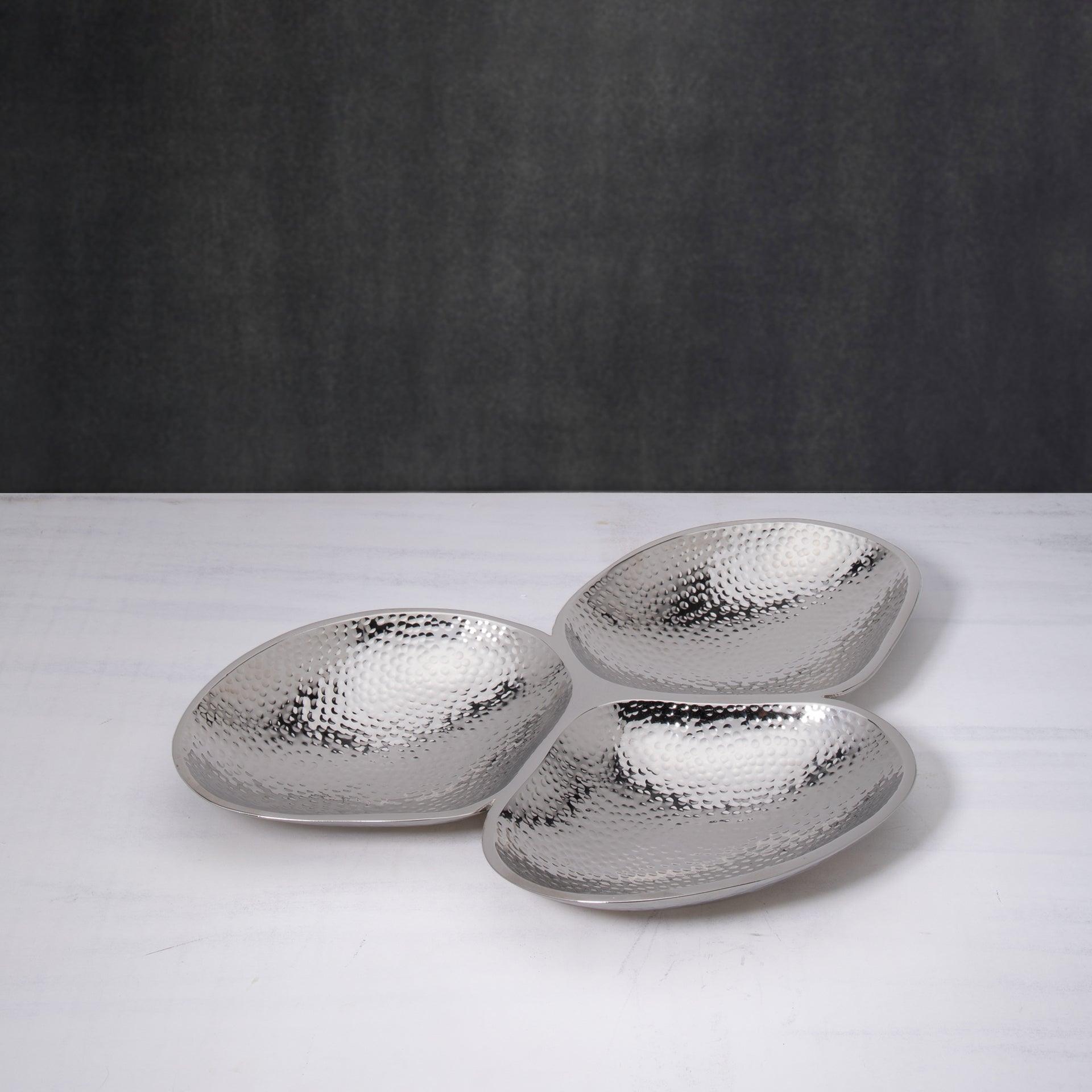 Silver Triple Metal Platter