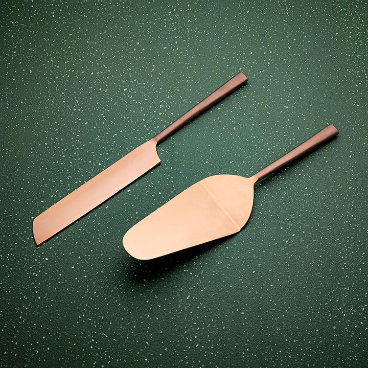 Rose Gold Stainless Steel Cake Server Set of 2