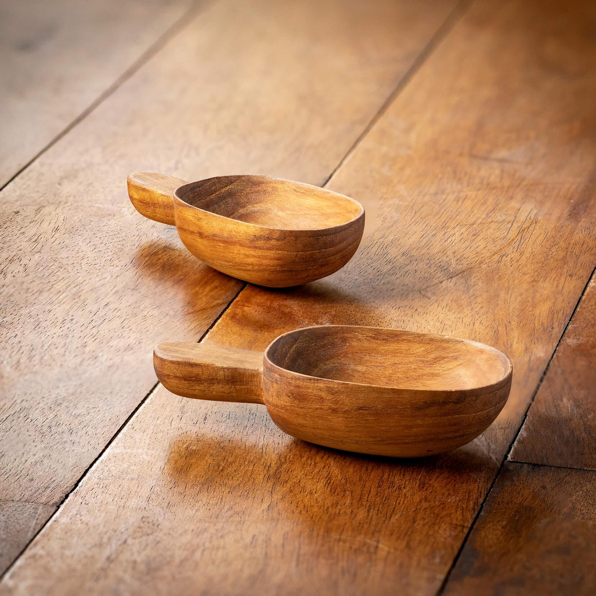 Cuillère en bois de teck petite - Lot de 2