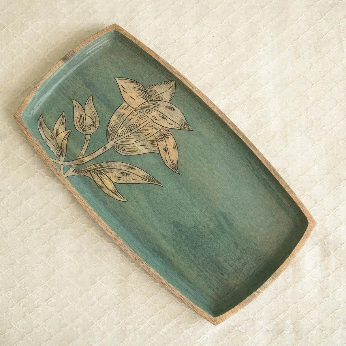 Enamel Floral Large Serving Platter