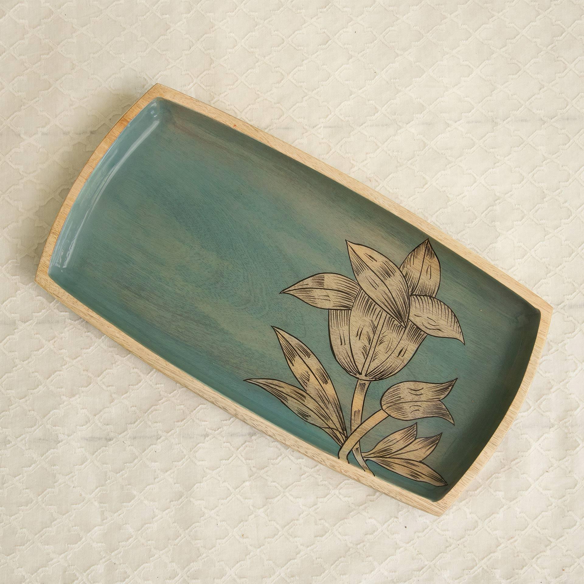 Enamel Floral Small Serving Platter