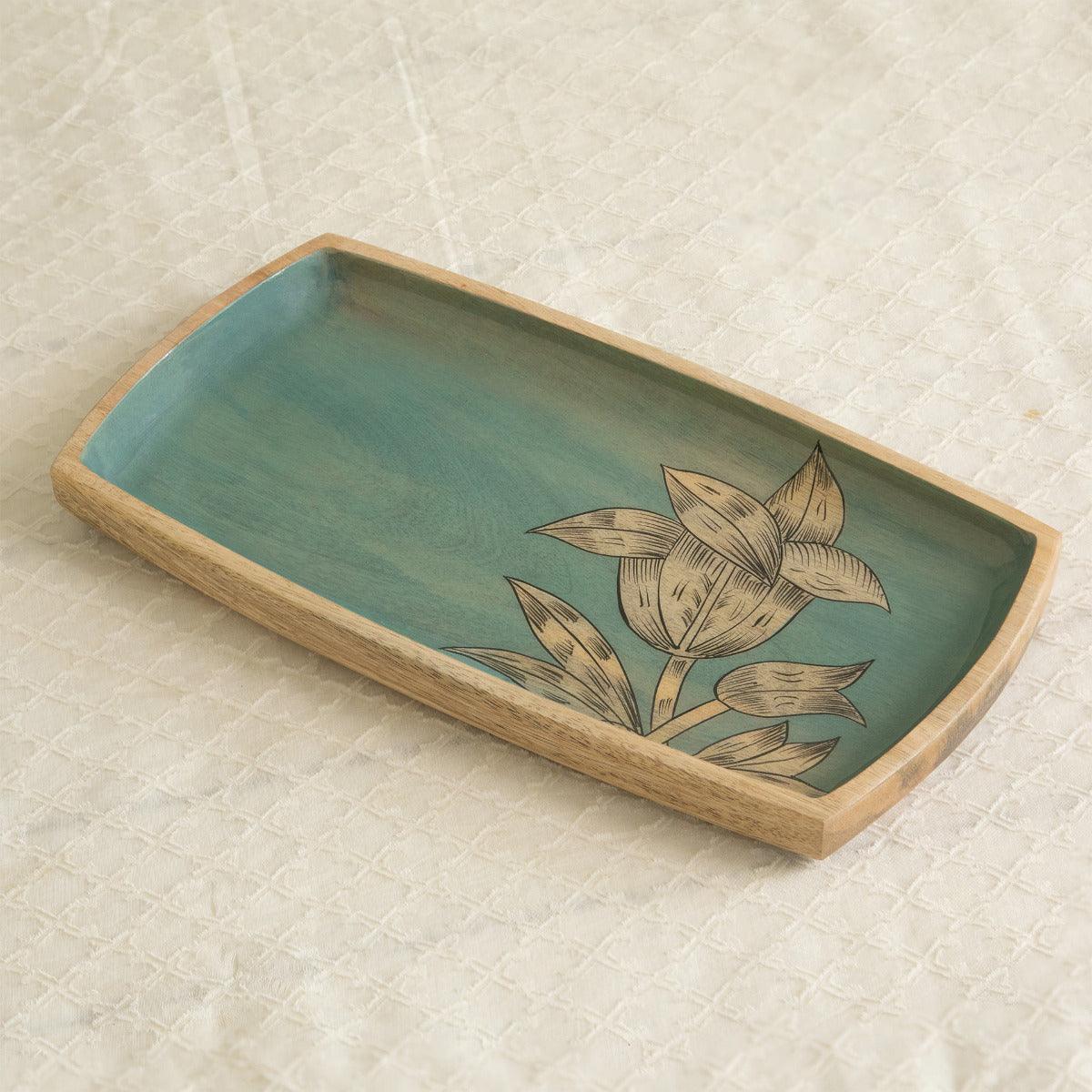 Enamel Floral Small Serving Platter
