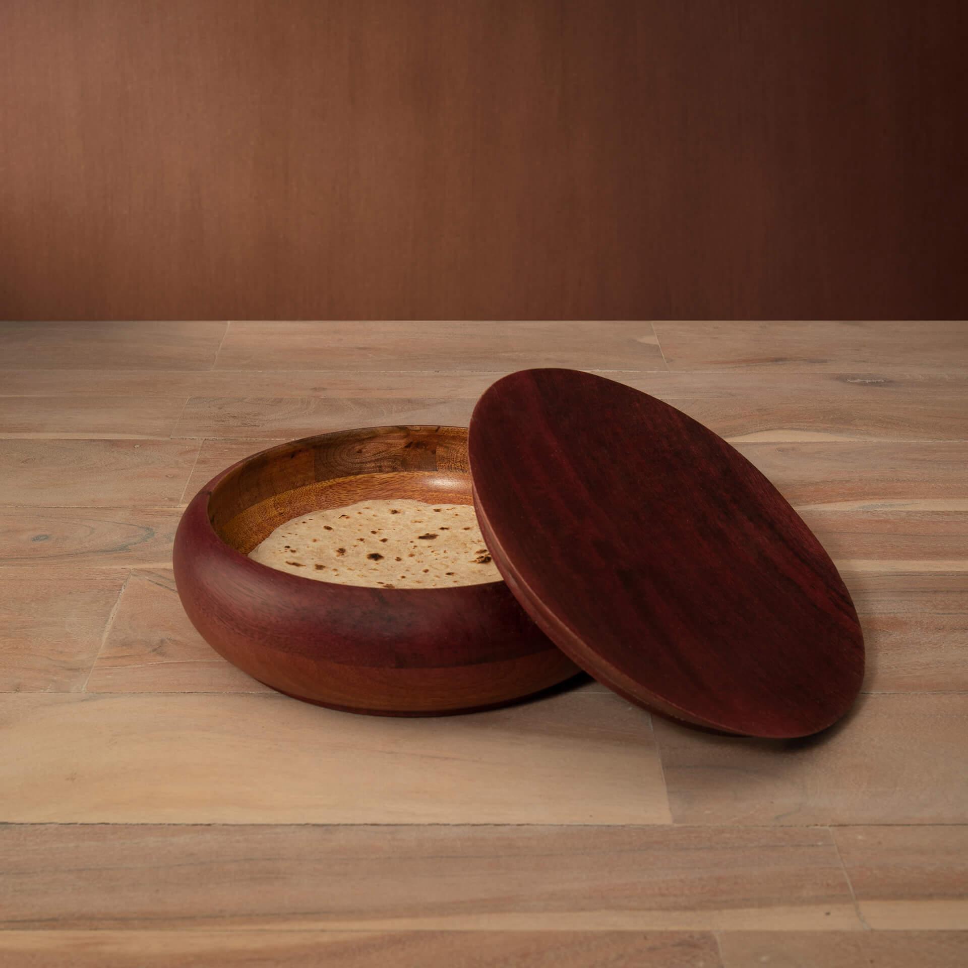 Red Mango Wood Roti Box
