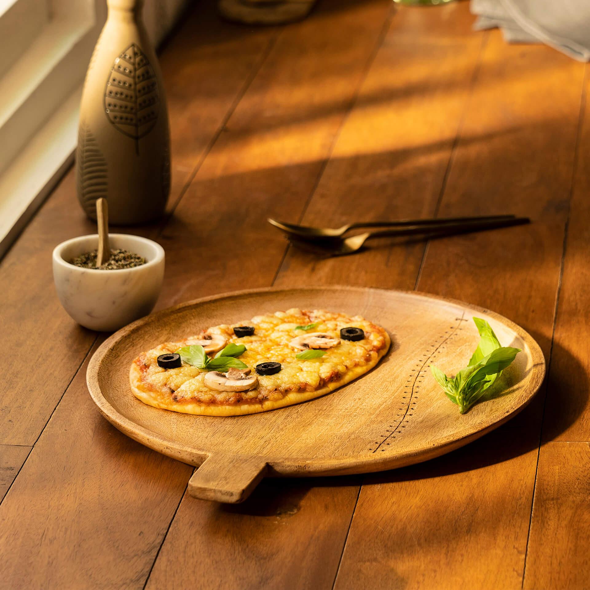 Hand-Carved Mango Wood Serving Platter Large