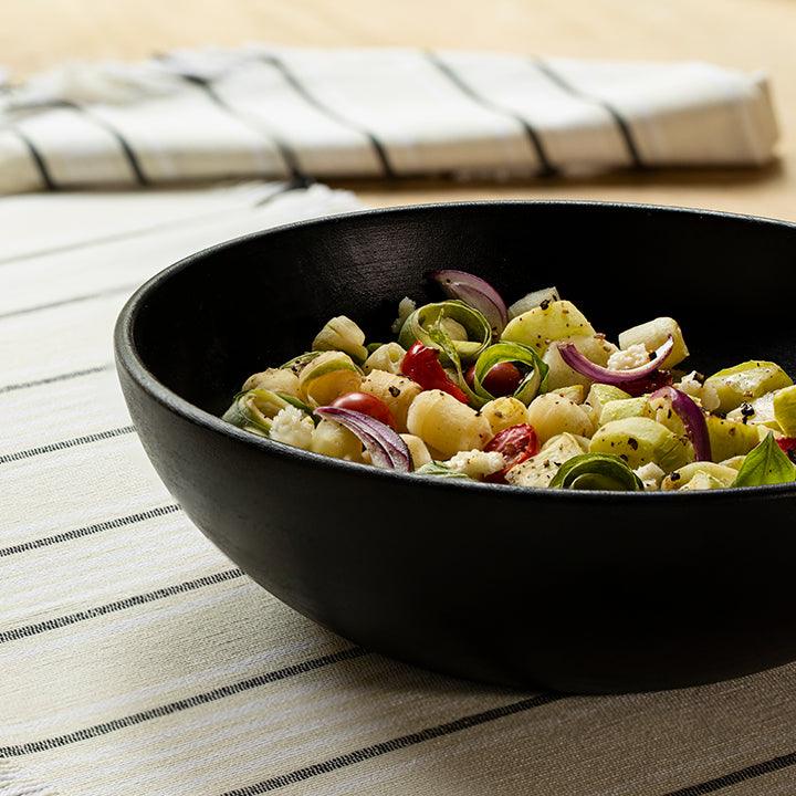 Mango Wood Salad Bowl - Matt Black